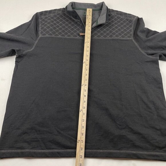 GH Bass 1/4 Zip Pullover Sweater Men’s 2XL Quilt Yoke Fleece Lined Black - Picture 6 of 10